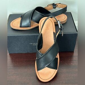 💥Frye leather feather criss cross sandal  in black size 7,5 and 6,5